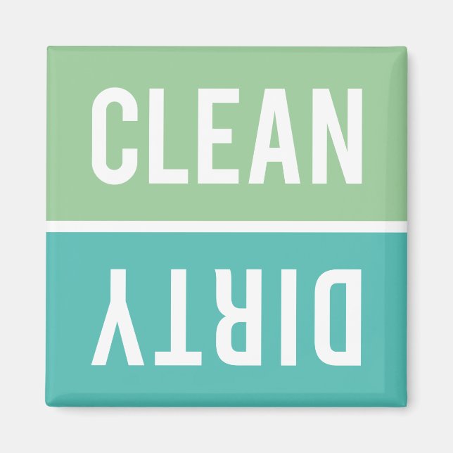 Dishwasher Magnet CLEAN | DIRTY - Mint & Turquoise (Front)