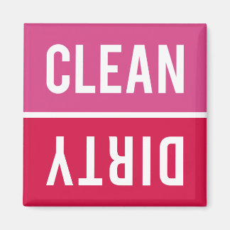 Dishwasher Magnet CLEAN | DIRTY - Pink Red
