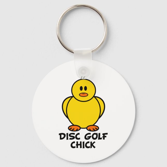Disk Golf Chick Key Ring (Front)