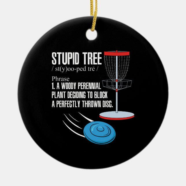 Disk Golf Gifts Ceramic Tree Decoration (Front)