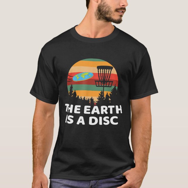 Disk Golf Player Flat Earth T-Shirt (Front)