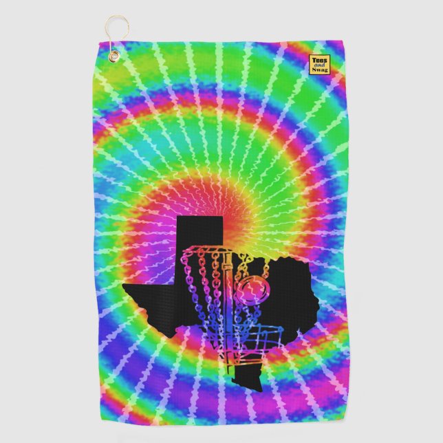 Disk golf towel - Texas tie dye (Front)