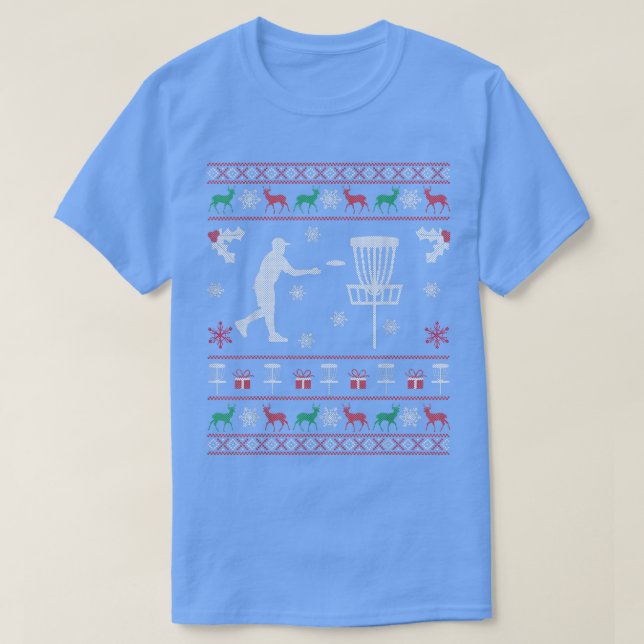 Disk Golf Ugly Christmas Sweater Gift for Disk Gol (Design Front)