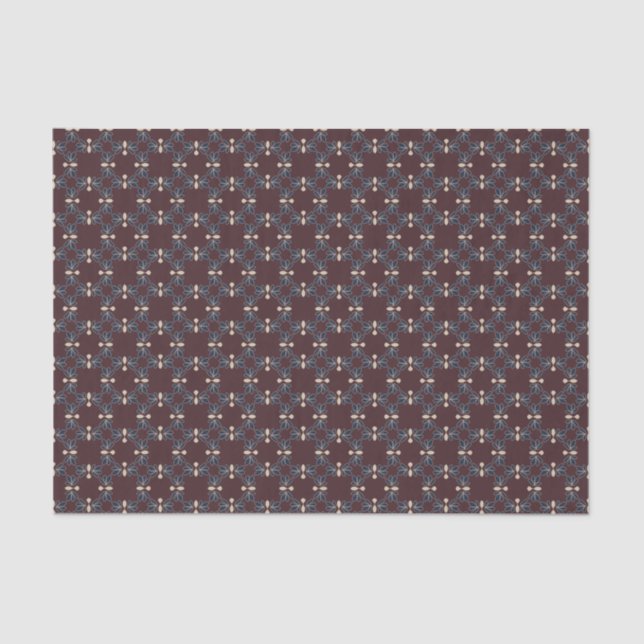 Dismal Collection Burgundy Navy Prairie Bloom Tissue Paper (Front)