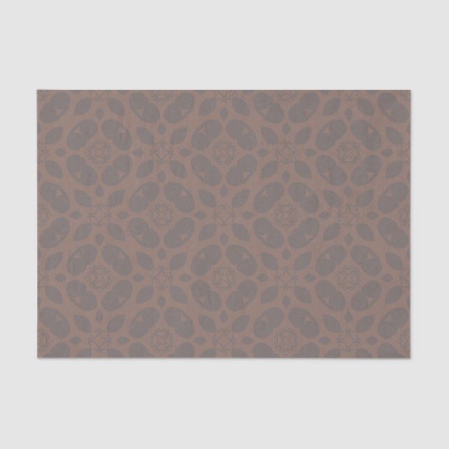 Dismal Mocha Mousse Masculine Calico Western Folk Tissue Paper (Front)
