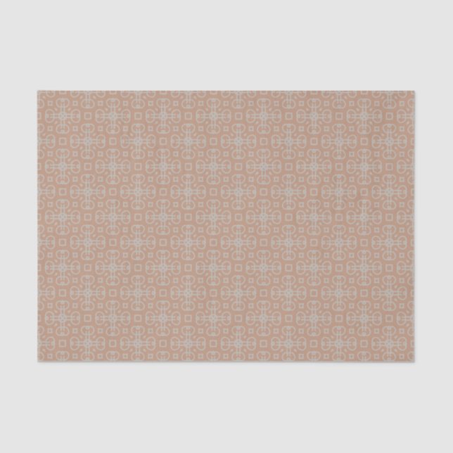 Dismal Mocha Prairie Lattice Western Folk Noir Tissue Paper (Front)