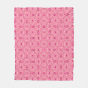 Dismal Pink Fleece Blanket Western Cowgirl Horses