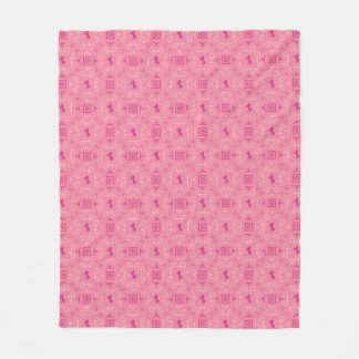 Dismal Pink Fleece Blanket Western Cowgirl Horses