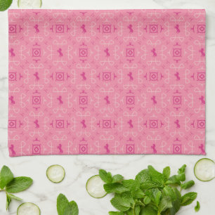 Dismal Pink Kitchen Towel Western Cowgirl Horses