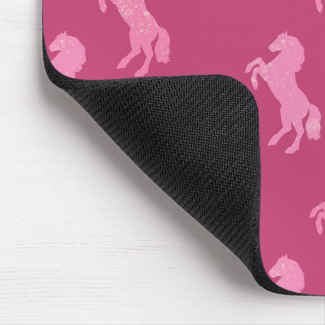 Dismal Pink Mouse Pad Horses Cowgirl Western Prep (Corner)