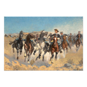 Dismounted, The Fourth Troopers by Remington Photo Print