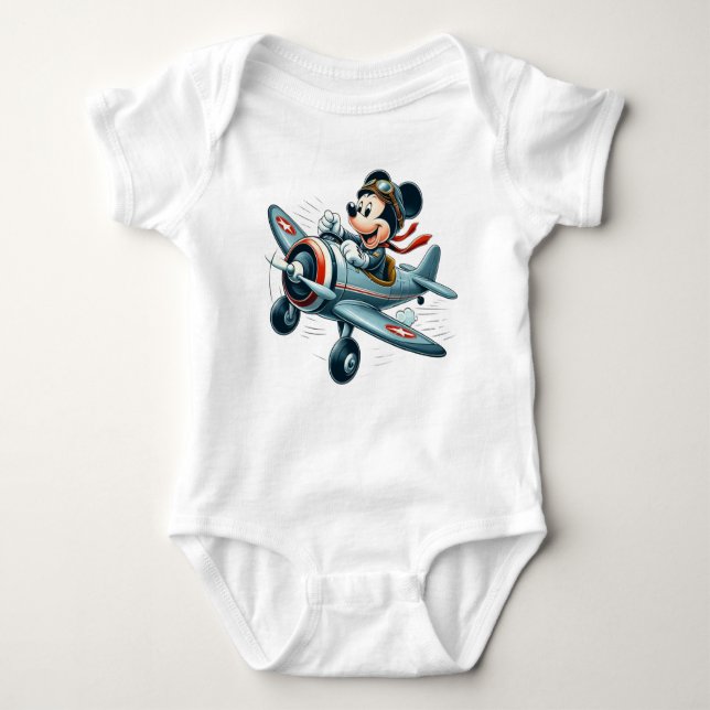 disney baby bodysuits mickey mouse fun cartoon (Front)