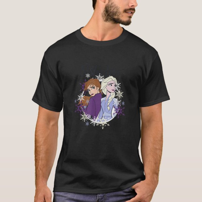 Disney Frozen 2 Anna Elsa Sister Love Snowflake Fr T-Shirt (Front)