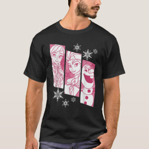 Disney Frozen Anna Elsa Olaf Snowflake Panel Graph T-Shirt
