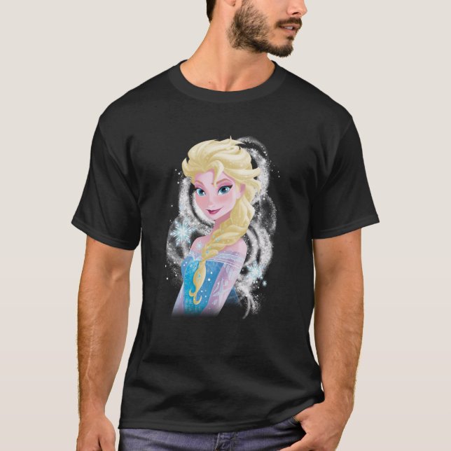 Disney Frozen Elsa Snowflake Swirls Graphic Swea S T-Shirt (Front)