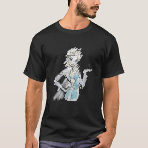 Disney Frozen Let It Go Elsa Vintage Sketch Outlin T-Shirt
