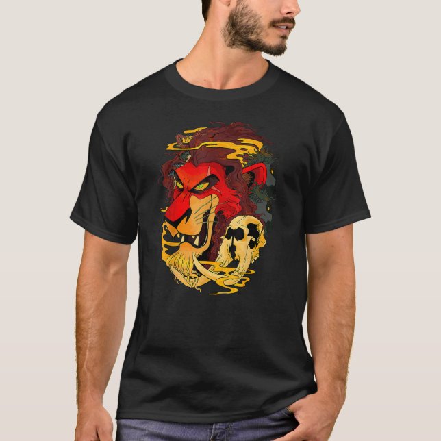 Disney The Lion King Scar Red Hue Head Shot T-Shirt (Front)