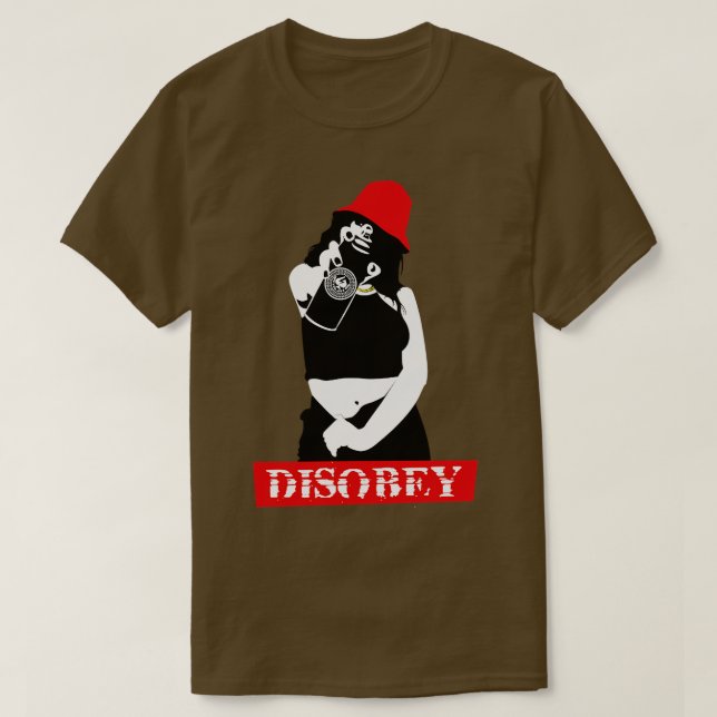 DISOBEY in RED T-Shirt (Design Front)