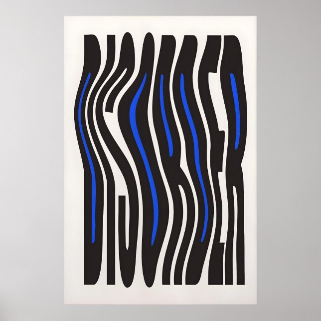 Disorder Typography Print Modern Bauhaus Optical (Front)