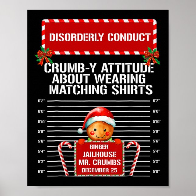 Disorderly Conduct Gingerbread Inmate Christmas Ma Poster (Front)