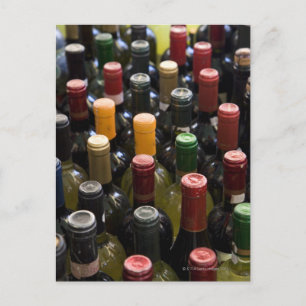 dispaly fo wine bottles in market, Campo di Postcard
