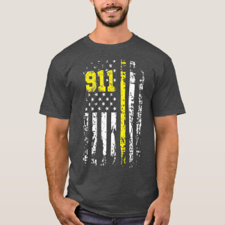 Dispatcher  911 USA Flag Dispatcher Gift Back T-Shirt