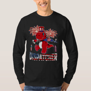 Dispatcher American Flag rex Fireworks 4th of Jul T-Shirt