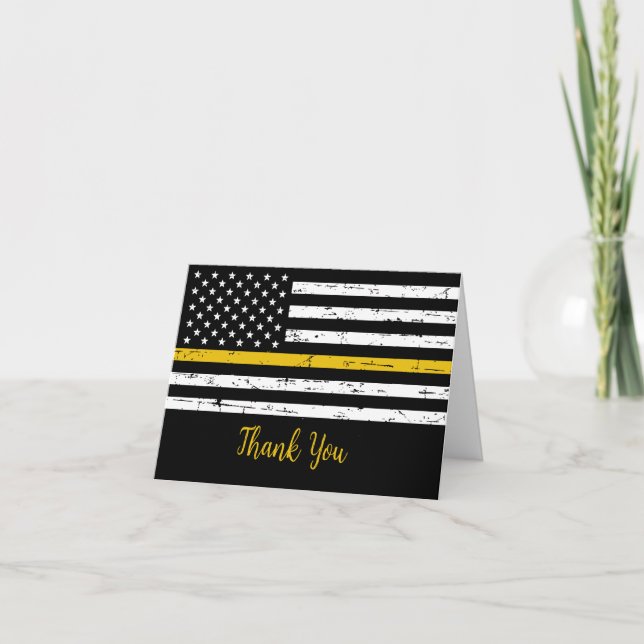 Dispatcher Appreciation Thin Yellow Line Thank You Card (Front)