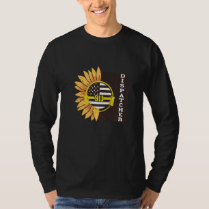Dispatcher Call Sunflower America Flag Call Thin Y T-Shirt