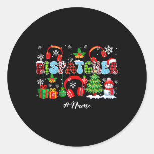 Dispatcher Christmas Tree Leopard Santa Snowman Jo Classic Round Sticker