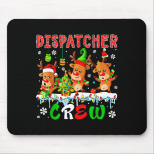 Dispatcher Crew Three Cute Santa Elf Reindeers Xma Mouse Pad