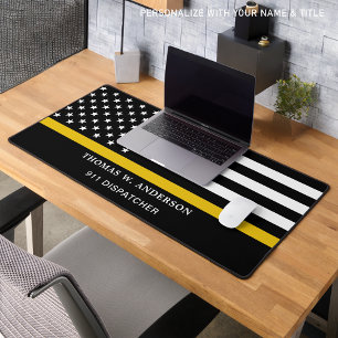 Dispatcher Personalized Thin Gold Line  Desk Mat