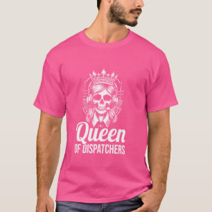 Dispatcher Police Thin - Gold Emergency Queen Of D T-Shirt