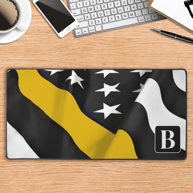 Dispatcher Thin Gold Line Personalised Monogram Desk Mat (Creator Uploaded)