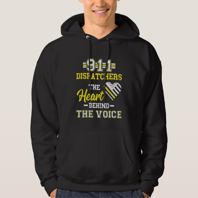 Dispatcher Thin Yellow Line 911 Heart The Voice Op Hoodie (Front)