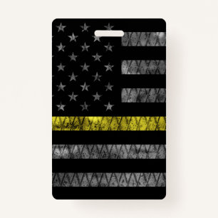 Dispatcher Thin Yellow Line Flag ID Badge