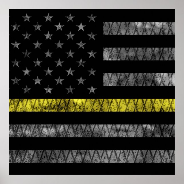 Dispatcher Thin Yellow Line Flag Poster (Front)