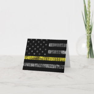 Dispatcher Thin Yellow Line Flag Thank You Card