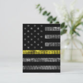 Dispatcher Thin Yellow Line Flag Thank You Card (Standing Front)