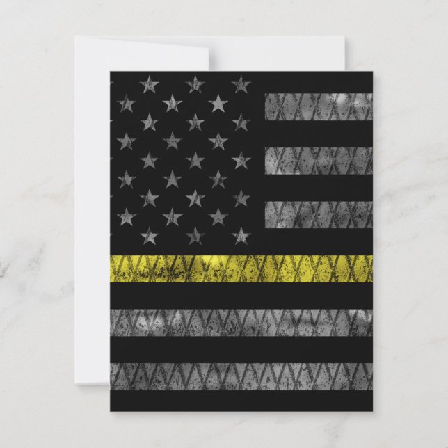 Dispatcher Thin Yellow Line Flag Thank You Card (Front)