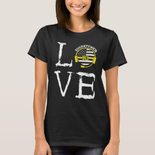 Dispatcher Thin Yellow Line Love Creepy Calls 911  T-Shirt
