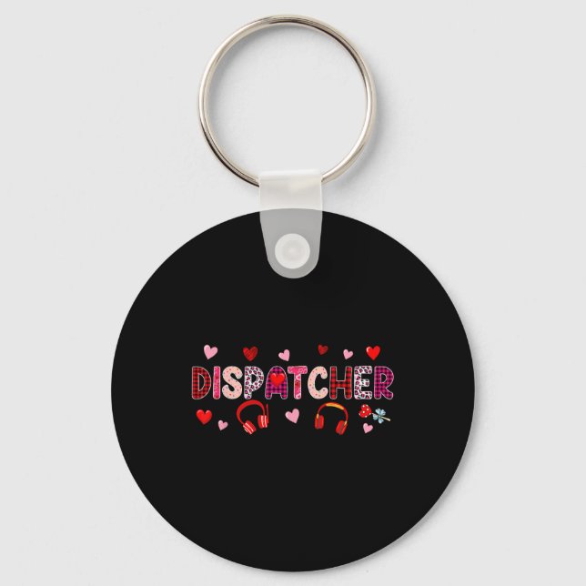 Dispatcher Tools Valentine's Day Leopard Cute Hear Key Ring (Front)