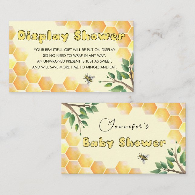 Display Baby Shower insert card (Front/Back)