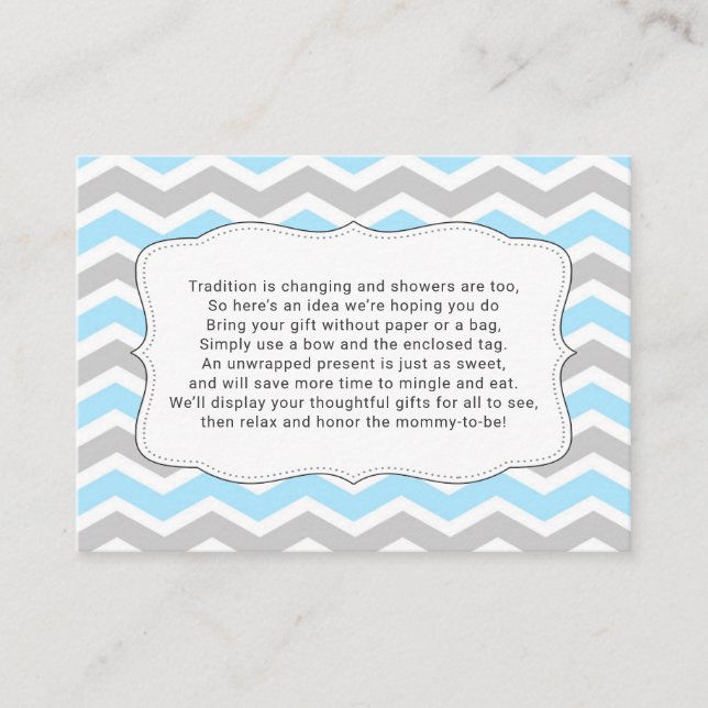 Display baby shower insert card, no wrap (Front)