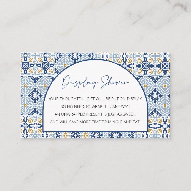 Display Baby Shower, Unwrapped Italian Theme Mini  Enclosure Card (Front)