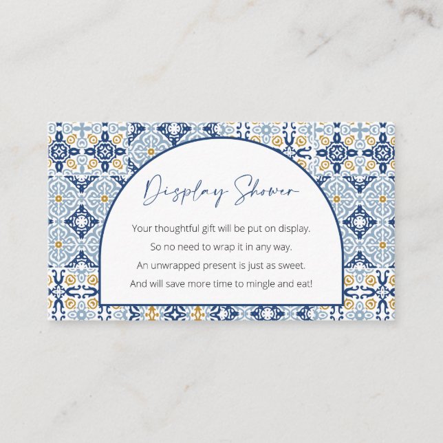 Display Baby Shower, Unwrapped Italian Theme Mini  Enclosure Card (Front)