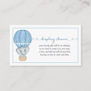 Display Shower Blue Elephant Baby Shower Enclosure Card