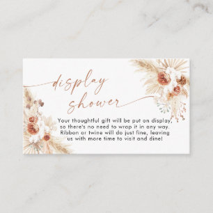 Display Shower Card Boho Pampas Grass Insert