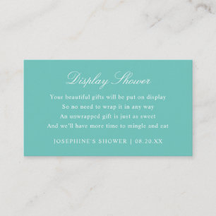 Display Shower Custom Colours Mint Enclosure Card