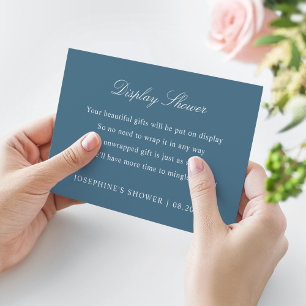 Display Shower Custom Colours Navy Blue RSVP Card